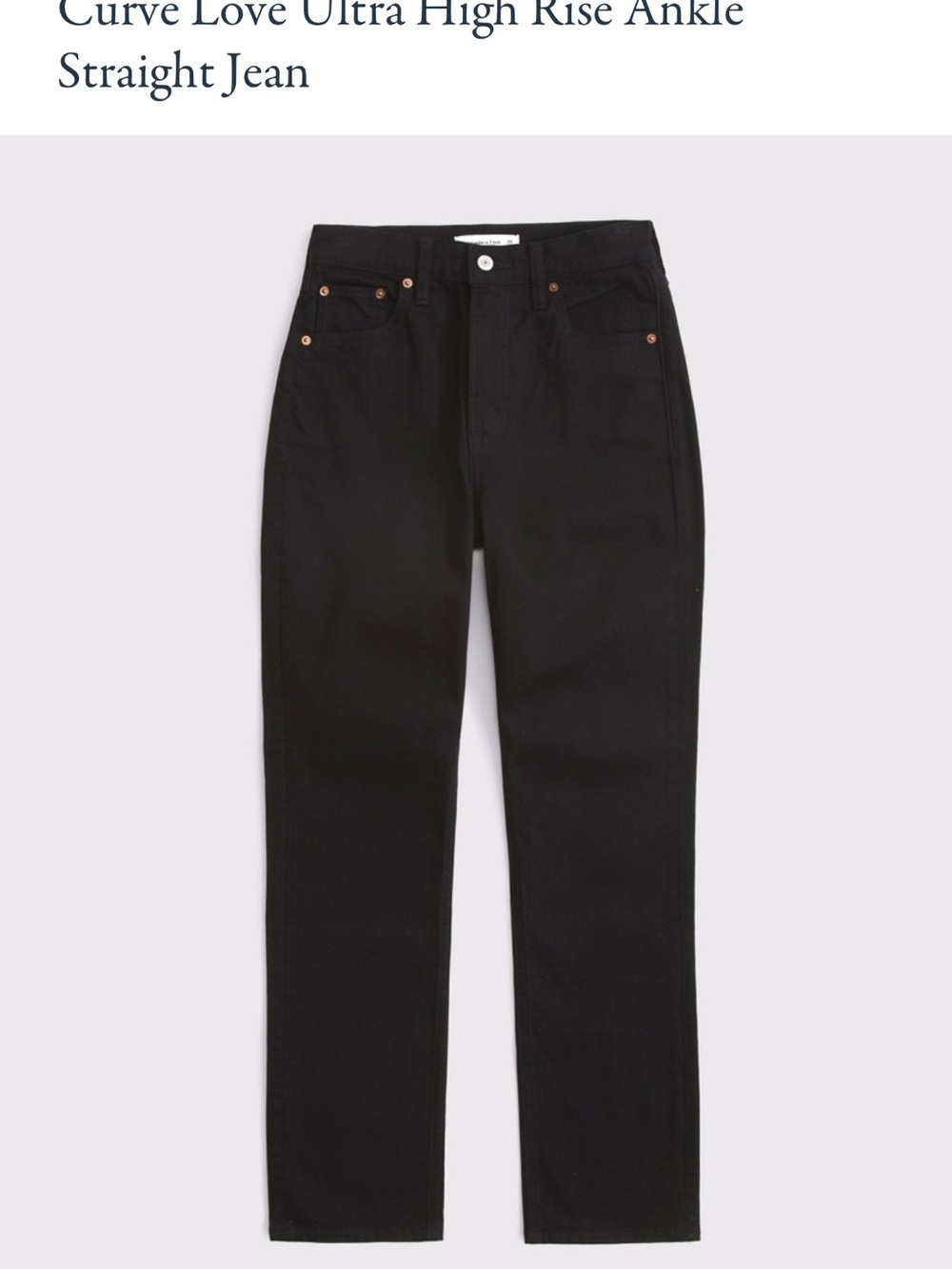 Abercrombie & Fitch Black High-Rise Ankle Straight Jeans